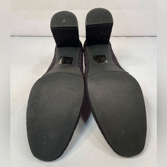 Black Stretch Fabric Women's Ankle Boots 3” Heel by NY Transit Size 8 Like New - Picture 6 of 6